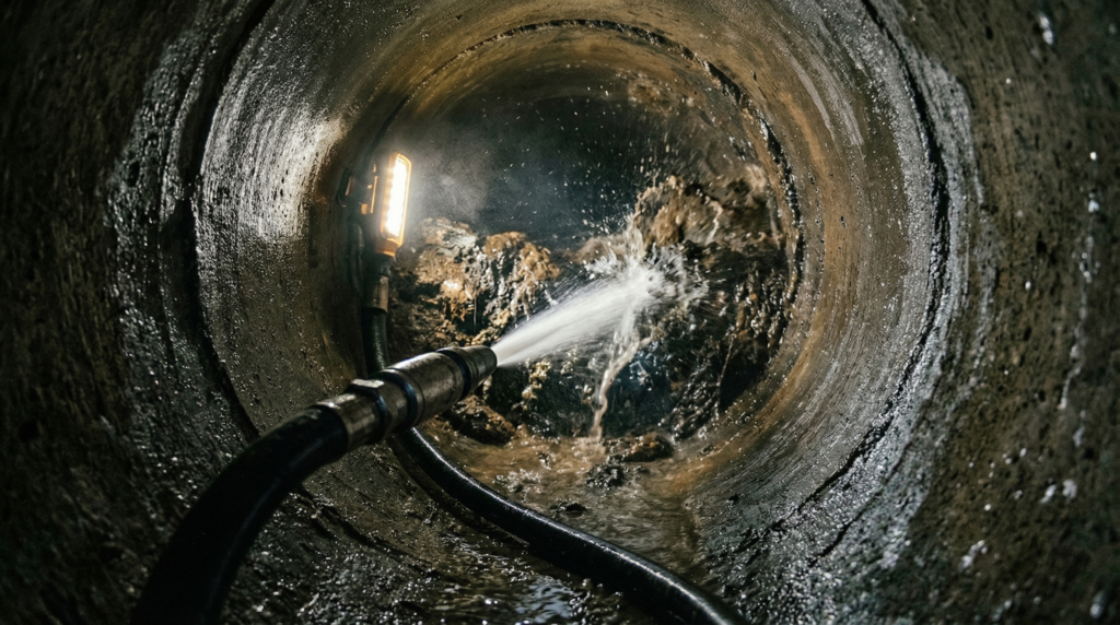 Gas fitting professional at work