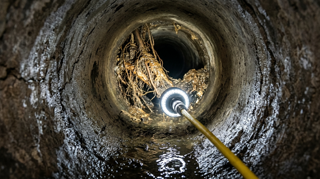 Professional plumber at work